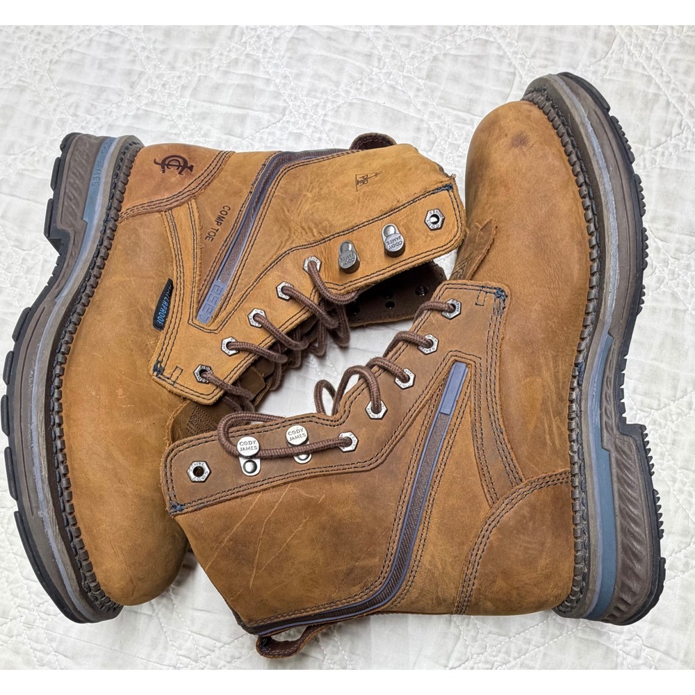 Cody James Disruptor Lacer Boots Mens 10.5D Brown Waterproof Comp Toe Work Boot